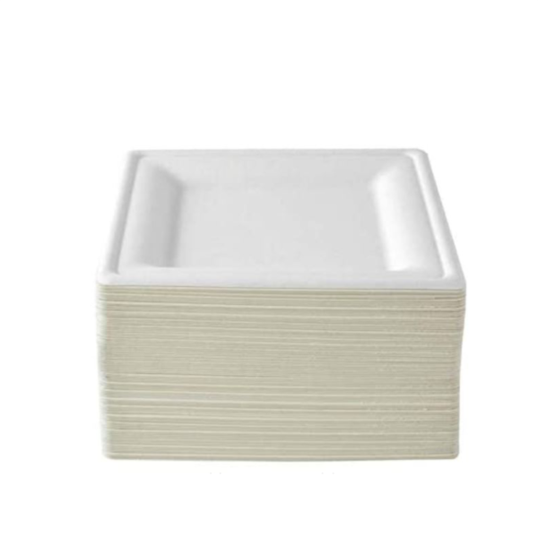 Plato cuadrado ecológico compostable plato ecológico, plato biodegradable, desechable ecológico ecolovers colombia de caña de azúcar