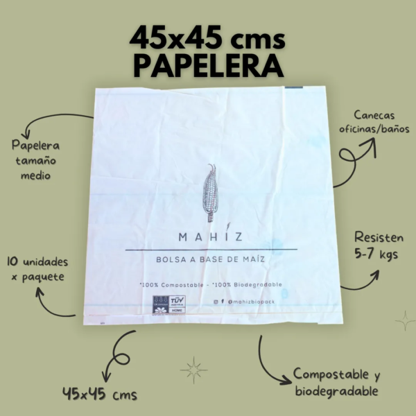 Bolsa compostable de maíz. biodegradable, ecológica