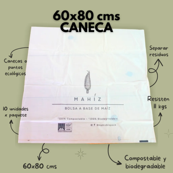 Bolsa compostable de maíz. biodegradable, ecológica