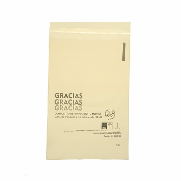 Kit Bolsas de Maíz Para Envíos - Compostables - Beige x 100 Unidades - Imagen 3