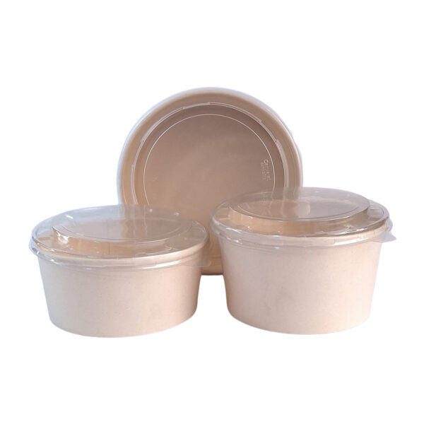 Bowl de Caña de Azúcar Compostable - 32 onzas - CON TAPAS x 25 Unidades - Imagen 4