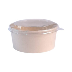 Bowl de Caña de Azúcar Compostable - 26 onzas - CON TAPAS x 25 Unidades