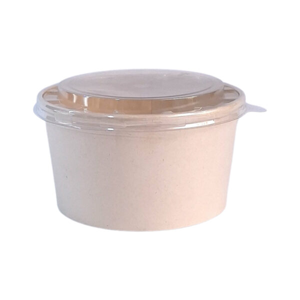 Bowl de Caña de Azúcar Compostable - 32 onzas - CON TAPAS x 25 Unidades