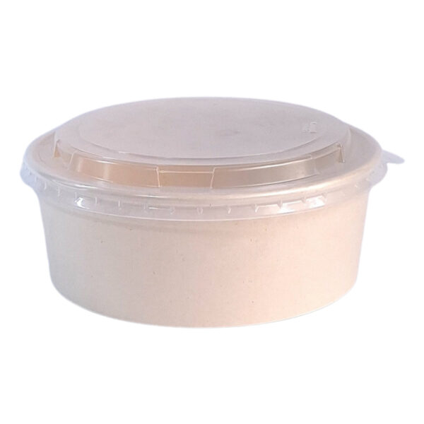 Bowl Ecológico de Caña de Azúcar Compostable - 44 onzas - CON TAPAS x 25 Unidades