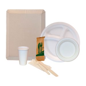 Vajilla Ecológica Plato Redondo Con Divisiones