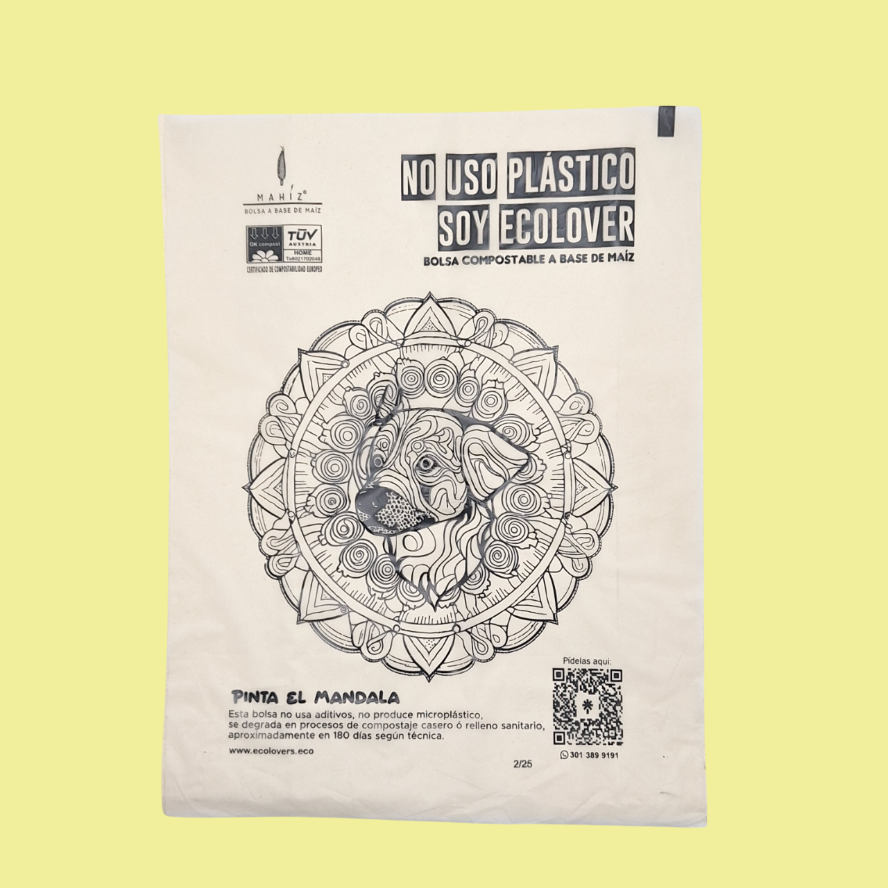bolsa ecológica para popó de mascotas , bolsa de maíz , bolsa compostable,