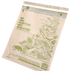 bolsa mensajería o envíos , bolsa de maíz compostable ecolóver