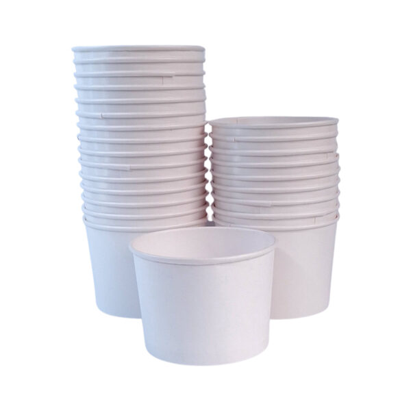 Contenedor 16 onzas de Papel Compostable - Con o Sin Tapa x 25 Unidades - Imagen 2