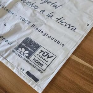 bolsa compostable de maiz, bolsa de cargadera supermercado, drogueria, ecolovers