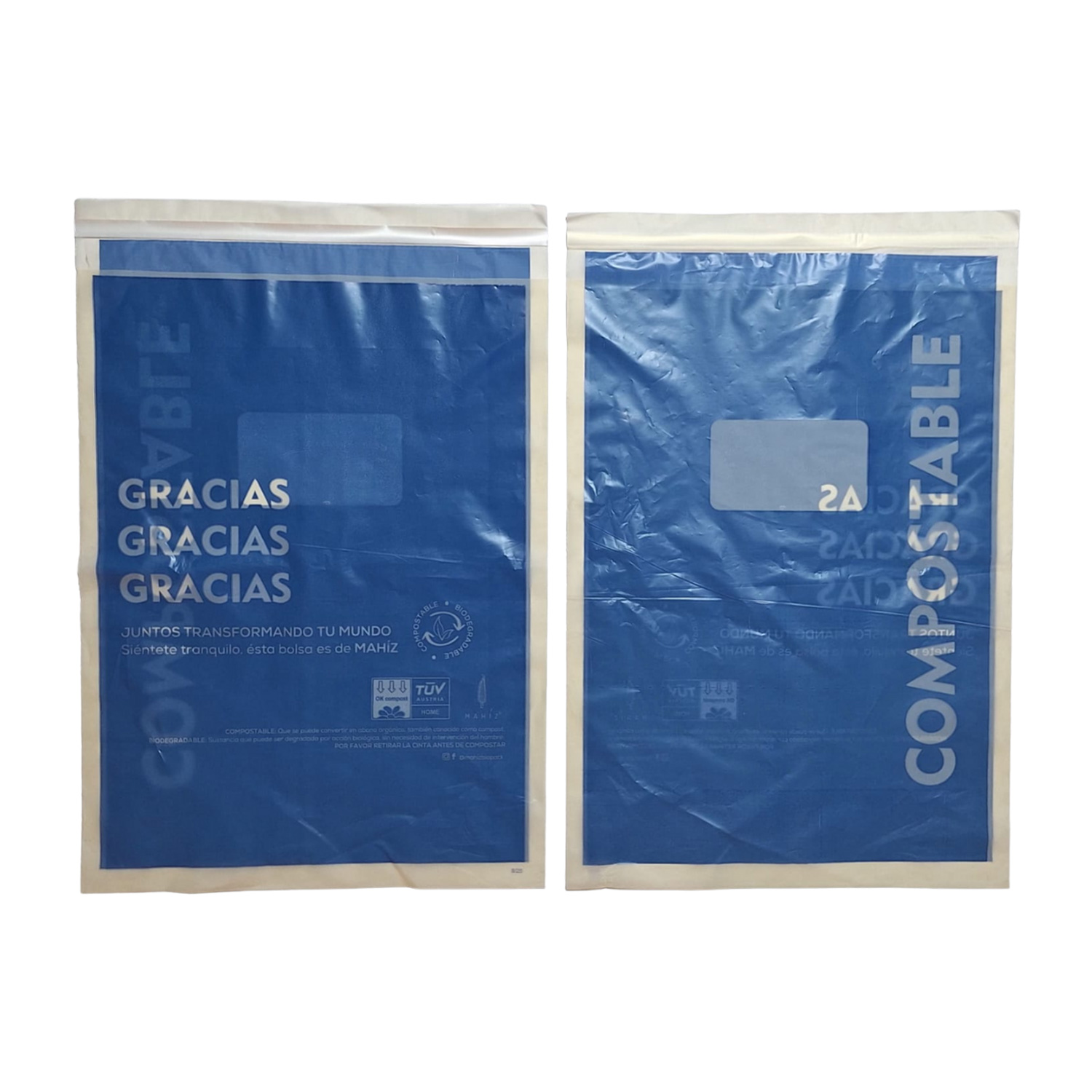 Bolsa de Maíz Para Envíos Grande Azul (30x40+4 cm) x 50 Unidades