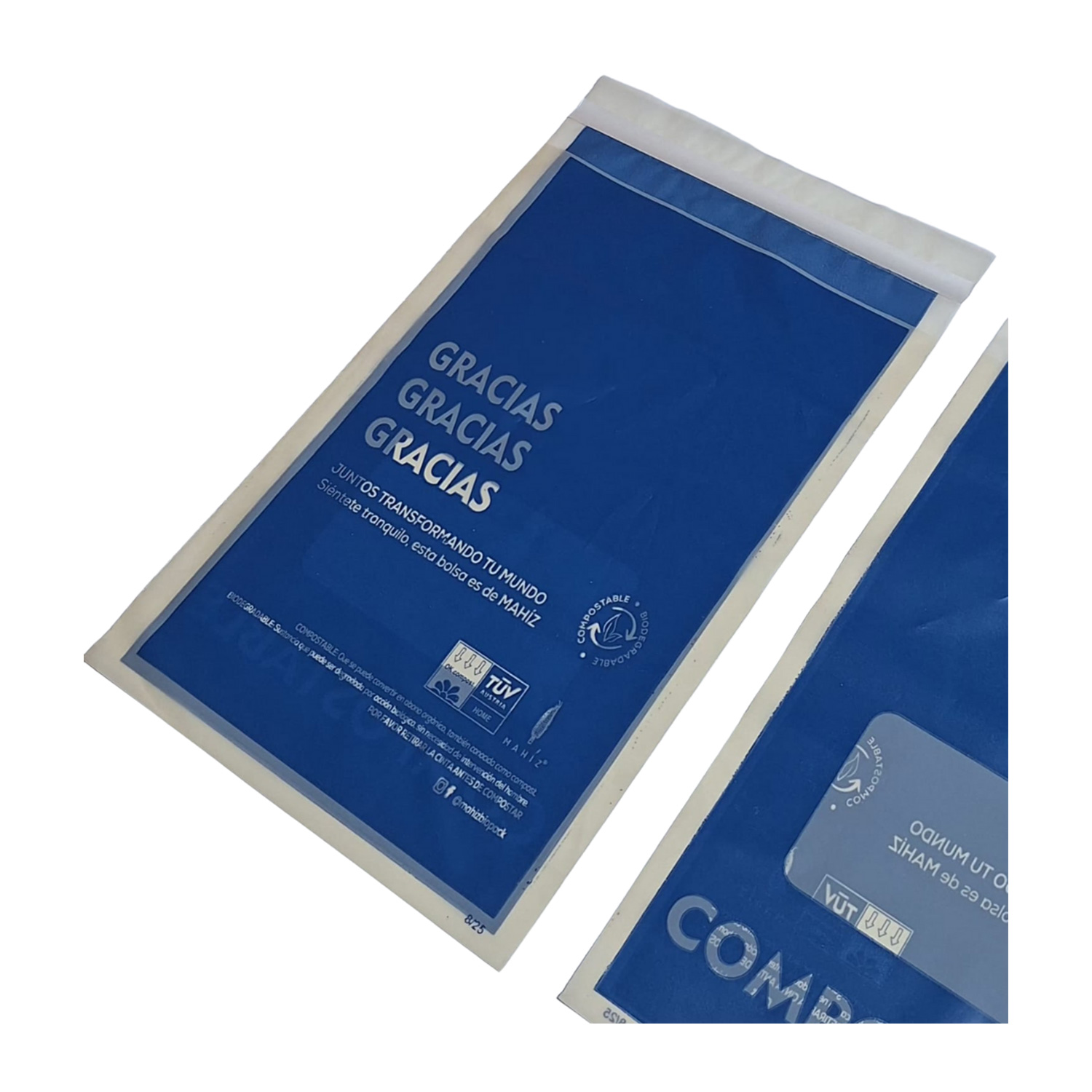 Bolsa de Maíz Para Envíos pequeña Azul (17.5*26+4 cm) x 50 Unidades - Imagen 2