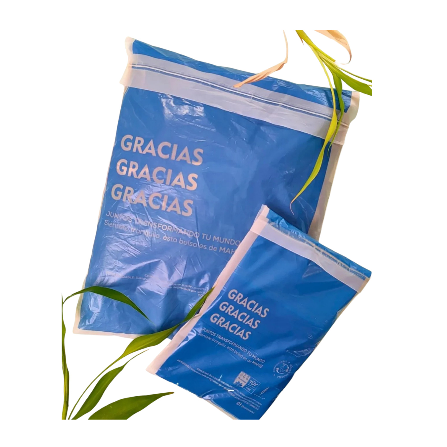 Bolsa de Maíz Para Envíos Grande Azul (30x40+4 cm) x 50 Unidades - Imagen 3