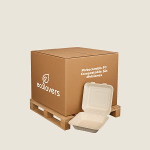 Portacomida P1 Compostable Sin divisiones (400 uds)