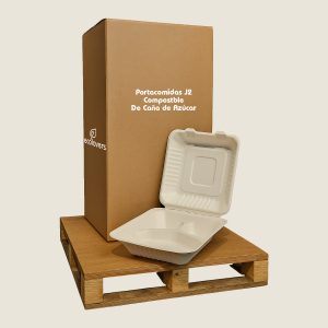 Portacomida P3 Compostable De Caña de Azúcar (400 uds)