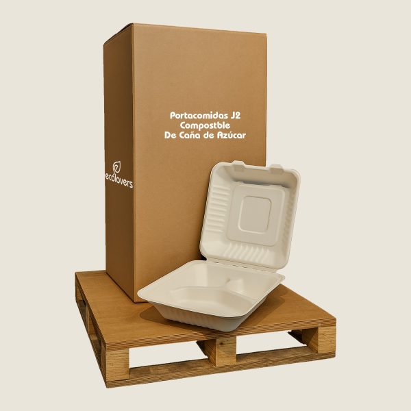 Portacomida P3 Compostable De Caña de Azúcar (400 uds)