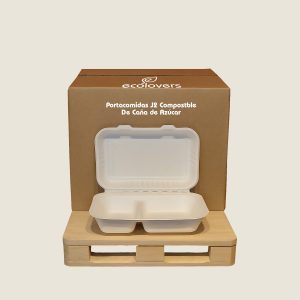 Portacomidas J2 Compostble De Caña de Azúcar (500 uds)