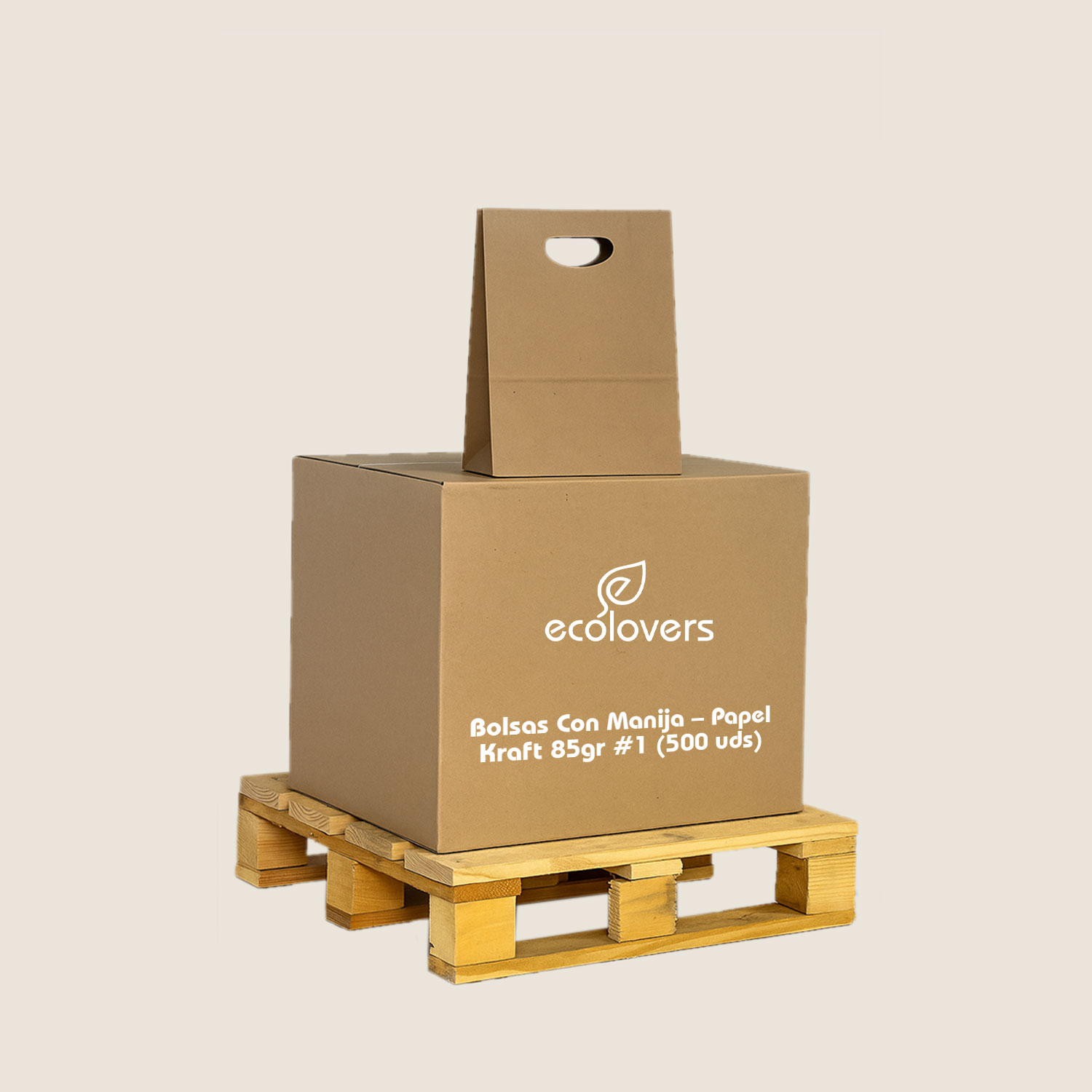 Bolsas Con Manija - Papel Kraft 85gr #1 (500 uds)