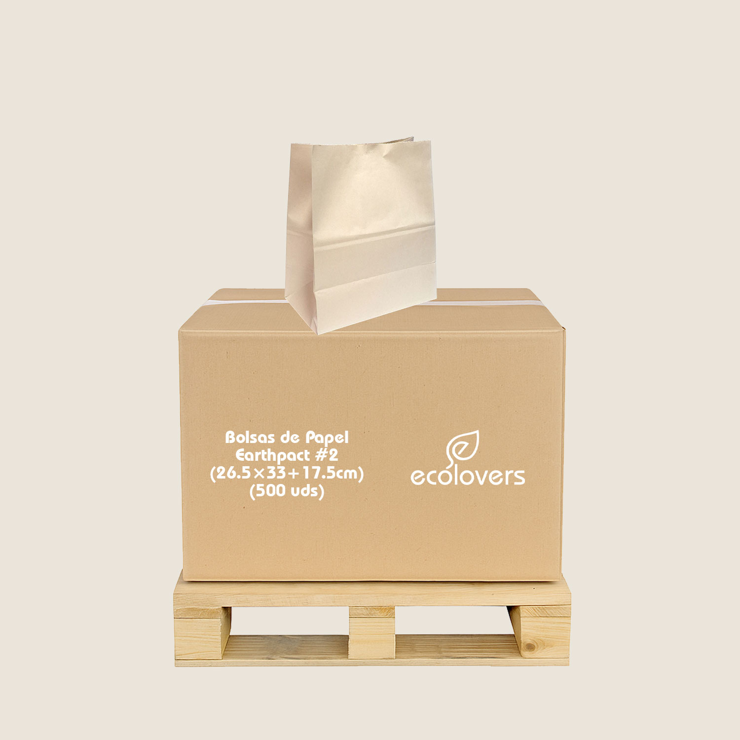 Bolsas de Papel Earthpact #2 (26.5x33+17.5cm) (500 uds)