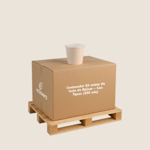 Contenedor 26 onzas de Caña de Azúcar - Con Tapas (300 uds)