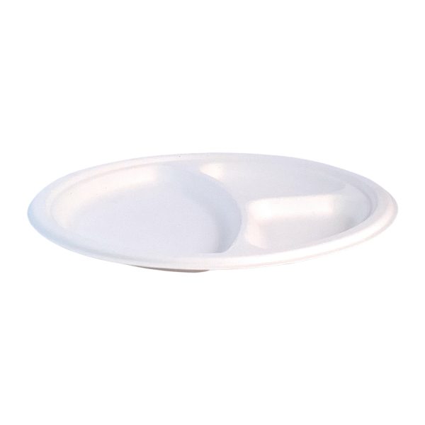 Plato Redondo 3 Divisiones Compostable #10 26cm (500 uds) - Imagen 2