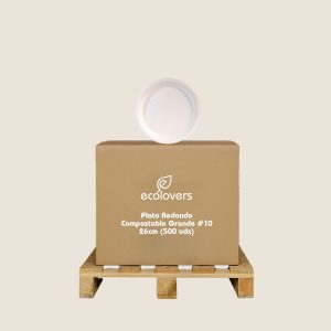 Plato Redondo Compostable Grande #10 26cm (500 uds)